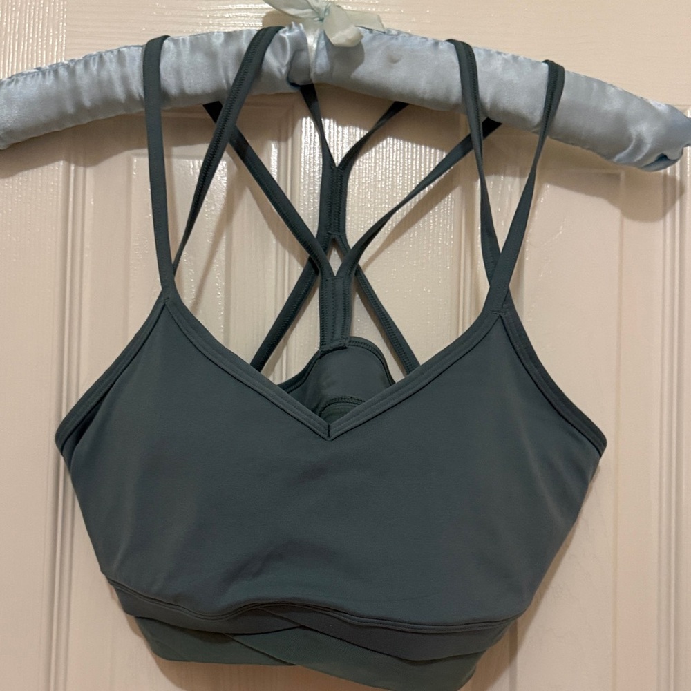 All in Motion Strappy Back Sports Bra - Dark Green